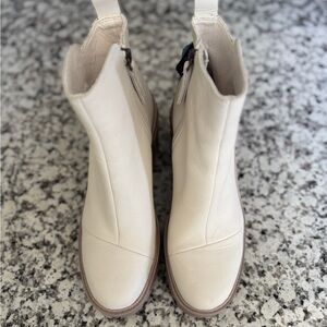 TOMS Cream Ankle Boots
